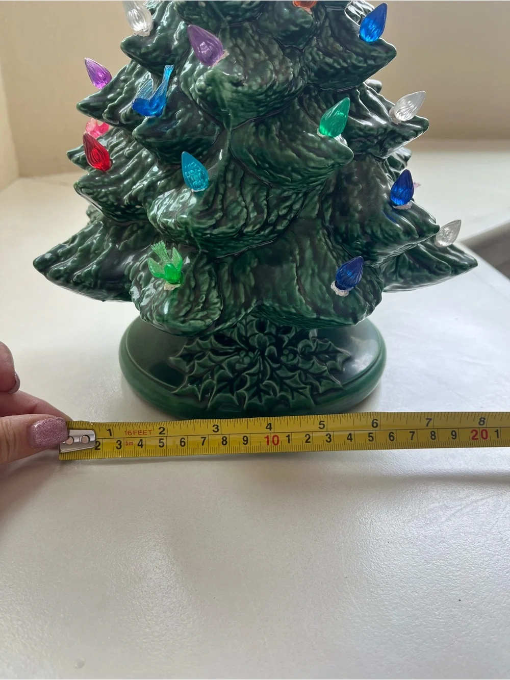 Christmas Green Lighted Ceramic Christmas Tree with Lights